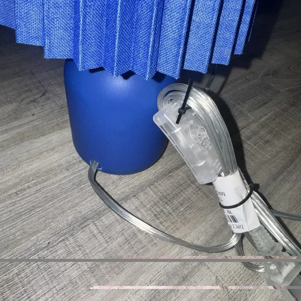 Blue Pleated Table Lamp Matte Ceramic Base Fabric Shade Target 25W New